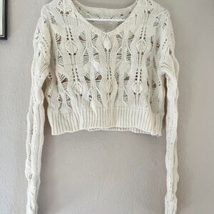 No-brand Women's Cream and White Jumper